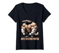 Donna Anteater Ardvaark Bodybuilding Formiche L'altra proteina Maglietta con Collo a V