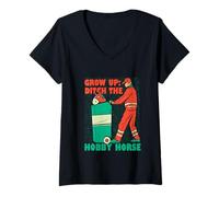 Donna Anti Hobby Horsing Ditch The Hobby Horse Maglietta con Collo a V