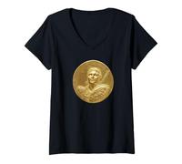 Donna Antica Moneta d'oro - Alessandro Magno Maglietta con Collo a V