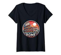 Donna Antica Roma Monumenti E Vacanze Italia Maglietta con Collo a V