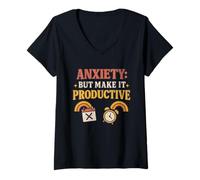 Donna Anxiety But Make It Productive Tee - Maglietta per uomo e donna Maglietta con Collo a V