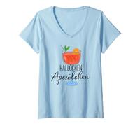 Donna Aperoli APEROLE X Divertente Delizioso Aperoli Spritz Costume Maglietta con Collo a V