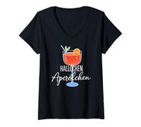 Donna Aperoli APEROLE X Divertente Delizioso Aperoli Spritz Costume Maglietta con Collo a V