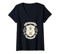 Donna Apiarist Beekeeper Guild Honey Bee Alveare Crest Maglietta con Collo a V