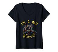 Donna Apocalypse Meow Sono Un Gatto Miagoliamo Tutti quaggiù Cat Mamma Maglietta con Collo a V
