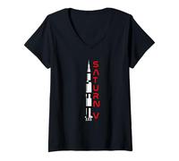 Donna Apollo Saturn V - Razzo lunare Maglietta con Collo a V