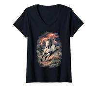 Donna Appaloosa Horse Retro Vintage 80s 90s Western Grunge Graphic Maglietta con Collo a V
