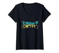 Donna Appartengo a YaHuSHua Jesus Paleo Hebrew Maglietta con Collo a V