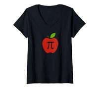 Donna Apple Pi Day Matematica Nerd Maglietta con Collo a V