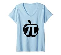Donna Apple Pi Divertente Pi Day Apple Pi Maglietta con Collo a V