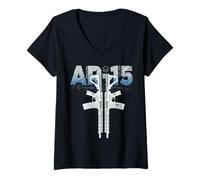 Donna AR-15 PRO Gun Rights Fucile d'assalto Secondo emendamento Stoner Maglietta con Collo a V