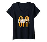 Donna Arancia, Don't Let Me Stop You... Arancione Grafica Maglietta con Collo a V