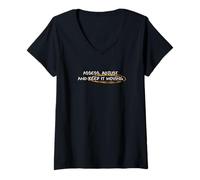Donna Arancione Keep It Moving Orange Graphic Maglietta con Collo a V