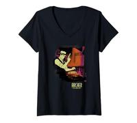 Donna Archer Dreamland Film Noir Vintage Inspired Cartoon Maglietta con Collo a V
