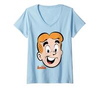 Donna Archie Comics Andrews Retro Face Maglietta con Collo a V