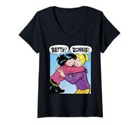 Donna Archie Comics Betty And Ronnie Happy Hugging Maglietta con Collo a V