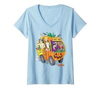 Donna Archie Comics Jughead Betty Veronica Halloween Boo Bus Maglietta con Collo a V