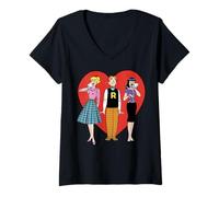 Donna Archie Comics Love Triangle Crying Heart Maglietta con Collo a V