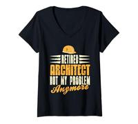 Donna Architetto in Pensione Non Il Mio Problema più retrò Divertente Regalo Maglietta con Collo a V