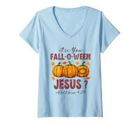 Donna Are You Fall-O-Ween Jesus Matthew 4:19 Halloween Christian Maglietta con Collo a V
