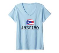 Donna Arecibo Country Puerto Rico Family Trip Travel Uomo Donna Maglietta con Collo a V