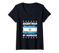 Donna Argentinian by Marriage Argentinian Wife Husband Argentina Maglietta con Collo a V