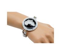 Donna Argento Metallo Catena Bracciale Africa Continente Bling Regolabile A Size