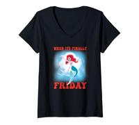 Donna Ariel Little Mermaid When Is Finally Friday Maglietta con Collo a V