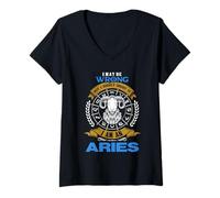 Donna Aries Astrology Zodiac Horoscope March April Birthday Maglietta con Collo a V