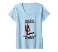 Donna Arizona Cactus Vede la Sua Ombra Altre 6 Settimane di Bellezza Maglietta con Collo a V
