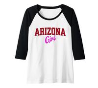 Donna Arizona Girl, Vintage Varsity Print Women Teen Girls Tween Maglia con Maniche Raglan
