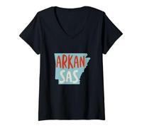 Donna Arkansas USA, AR Stato dell'Arkansas Souvenir Maglietta con Collo a V