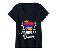 Donna Armenian Queen Armenia Flag Proud Armenian Woman Maglietta con Collo a V