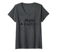 Donna Arrow Man Cave Citazione Decorazione della Parete Tipografia Classico Maglietta con Collo a V