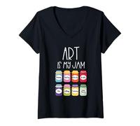 Donna Art Is My Jam Art Teacher Classroom Studio Ritorno a Scuola Maglietta con Collo a V
