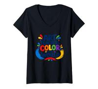 Donna Art Teachers Color The World - Teacher Appreciation Maglietta con Collo a V
