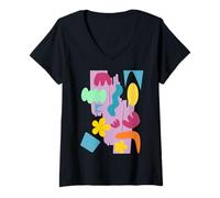 Donna Arte Astratta Colorata, Forme artistiche, modalità Artista Moderno Maglietta con Collo a V