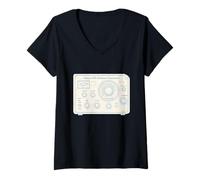 Donna Arte radiofonica del Progetto del Tubo a Vuoto Maglietta con Collo a V