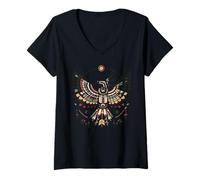 Donna Arte Spirituale Thunderbird Mistico Uccello del Potere Maglietta con Collo a V