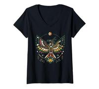 Donna Arte Spirituale Thunderbird Mistico Uccello del Potere Maglietta con Collo a V