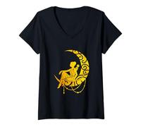 Donna Artemide Dea E La Luna Mitologia Greca Fantasy Maglietta con Collo a V