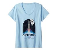 Donna Artemis 2027 Launch to The Moon Maglietta con Collo a V