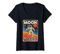 Donna Artemis Space Astronaut Space Suit Moon Poster Art Mars Maglietta con Collo a V