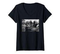 Donna Arthur Lowe Capitano Mainwaring & Co Dad's Army 1975 Maglietta con Collo a V