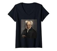 Donna Arthur Schopenhauer Filosofo Tedesco Filosofia Moralità Maglietta con Collo a V