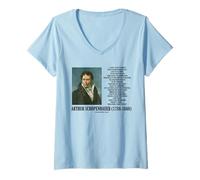 Donna Arthur Schopenhauer Talento Realizzazione Contro Genio Citazione Maglietta con Collo a V