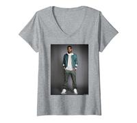 Donna Artista Rap di Kanye West di Michael Grecco Maglietta con Collo a V