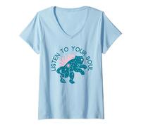 Donna Ascolta la Tua Anima (Boho Tiger Graphic) Maglietta con Collo a V