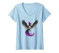 Donna Asexual Phoenix Bird Ace Pride Flag Rising From Ashes Maglietta con Collo a V