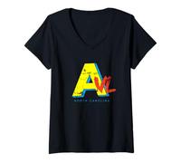 Donna Asheville AVL North Carolina 80s 90s Pop Music Art Amante NC Maglietta con Collo a V